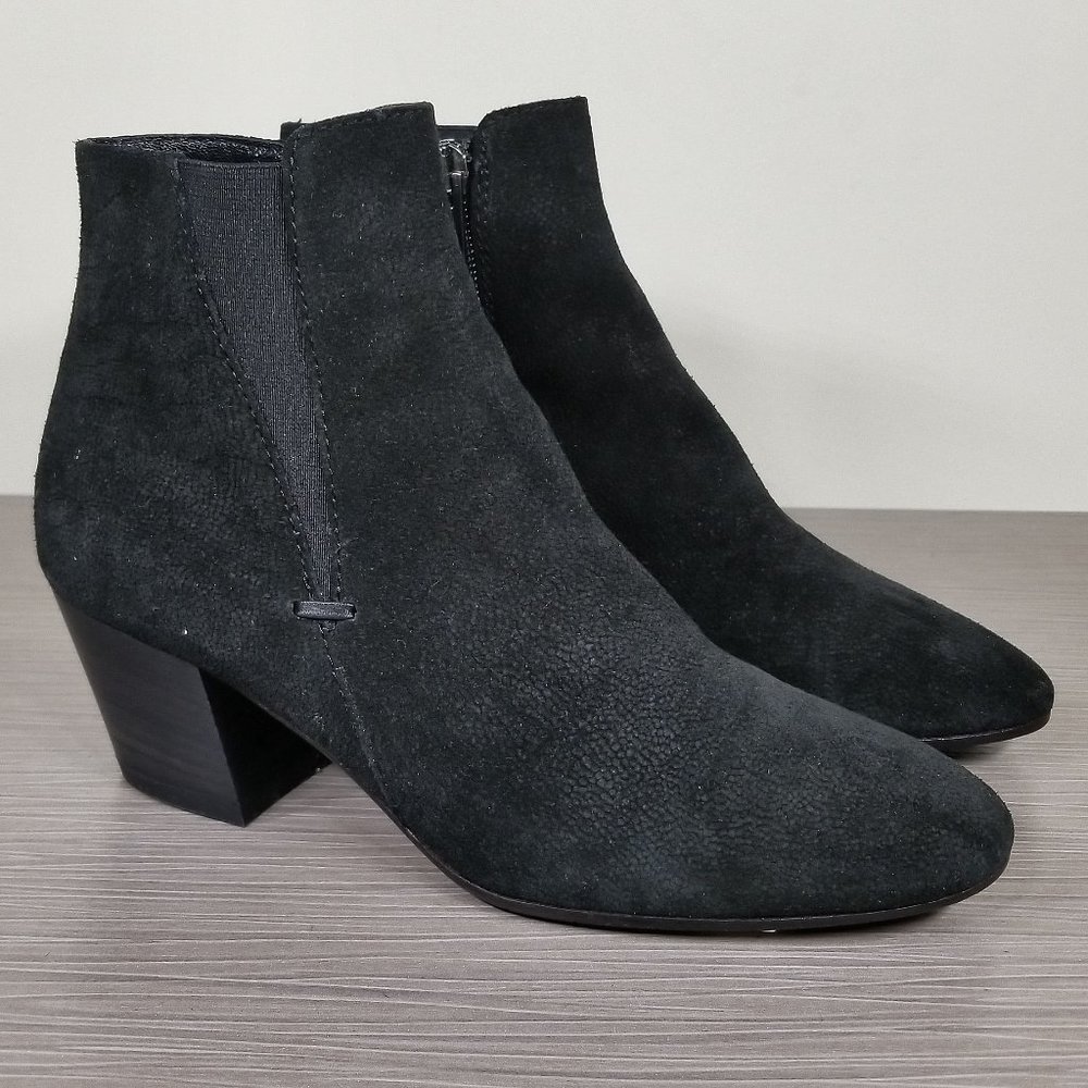 Aquatalia Faylynn Weatherproof Suede Bootie, Black, Womens Size 5 M